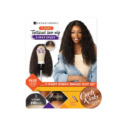 Sensationnel Curls Kinks&co Textured Lace Wig - Y-part Kinky Braid Out 20