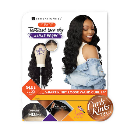 Sensationnel Curls Kinks&co Textured Lace Wig - Y-part Kinky Loose Wand Curls 24