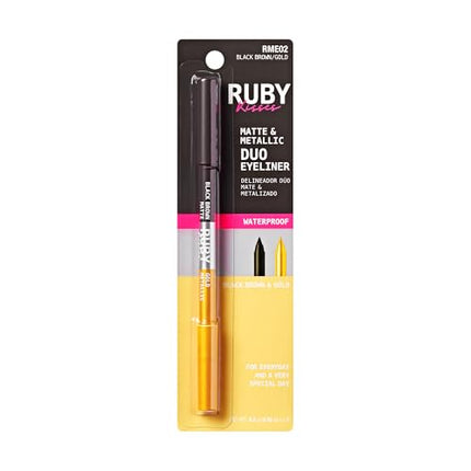 Ruby Kisses Waterproof Matte & Metallic Duo Eyeliner- Rme04(green/blue)
