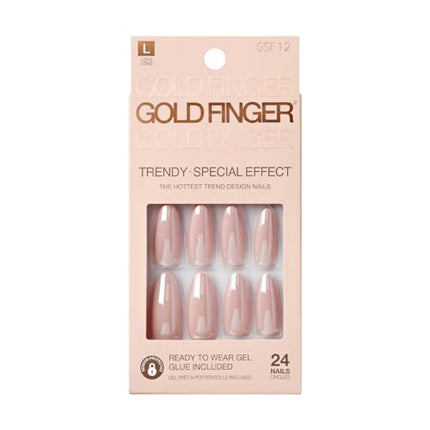Goldfinger False Nails Kit-gsf12(french Glazed)