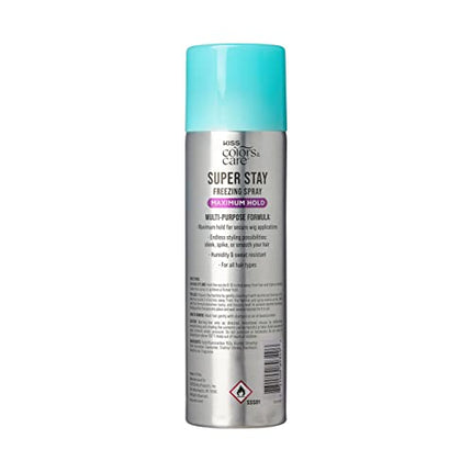 Kiss Colors & Care Maximum Hold 2-in-1 Super Stay Freezing Spray 11.1 Oz-sss01