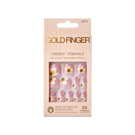 Goldfinger 24 Pcs Press On Toenails-gdt06