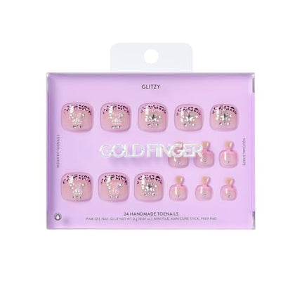 Glitzy 3d Handmade Press On Toenail Kit-gfht02