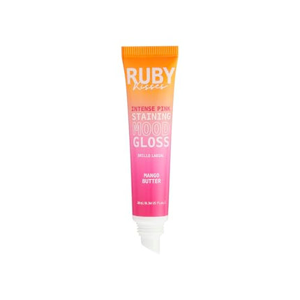 Ruby Kisses Ph Lip Gloss, Intense Pink Tinted Lip Balm Stain, Mood Color-slg02d