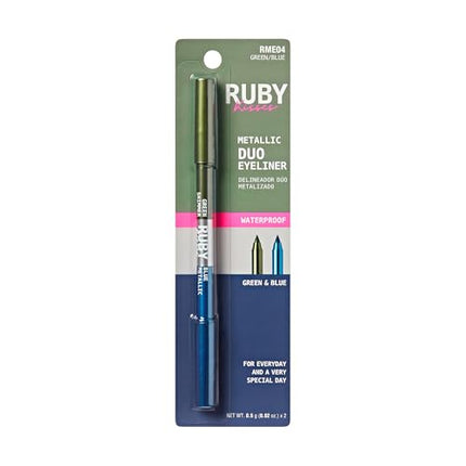 Ruby Kisses Waterproof Matte & Metallic Duo Eyeliner- Rme04(green/blue)
