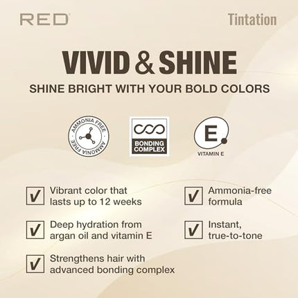 Red By Kiss Tintation Vivid & Shine Permanent Hair Dye-tv999(jet Black)