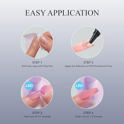 Kiss Salon X-tend, Press-on Nails, Led Soft Gel System-sxd04(trustfall)