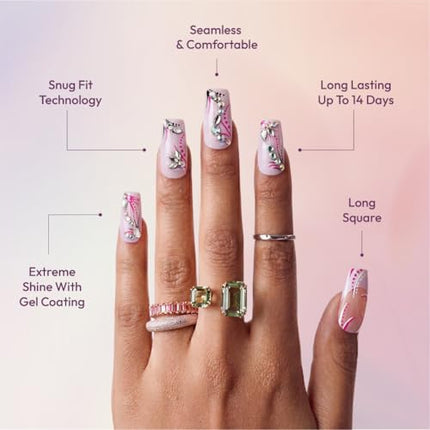 Glitzy 3d Handmade Press On Nail Kit-gfh33