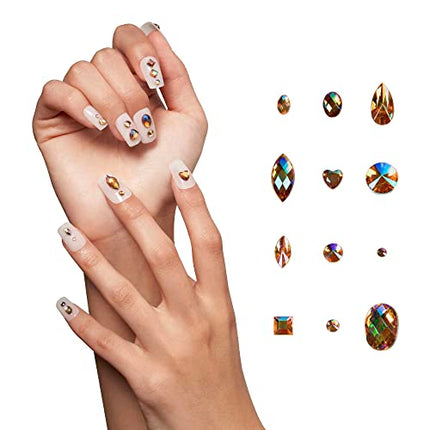 Gold Finger Multi-shape Glue On Nail Art Rhinestones-nar11(tiffany)