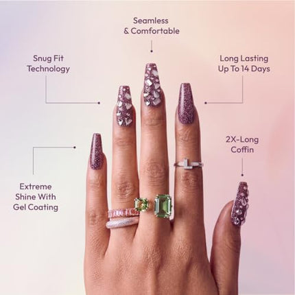 Glitzy 3d Handmade Press On Nail Kit-gfh33