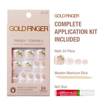 Goldfinger 24 Pcs Press On Toenails-gdt06