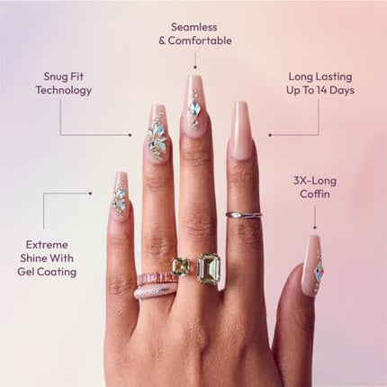 Glitzy 3d Handmade Press On Nail Kit-gfh33