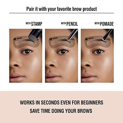Kiss New York Instant Eye Brow Stencil Kit 5 Different Designs-ste01(natural)