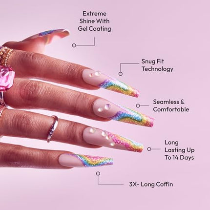 Glitzy 3d Handmade Press On Nail Kit-gfh33