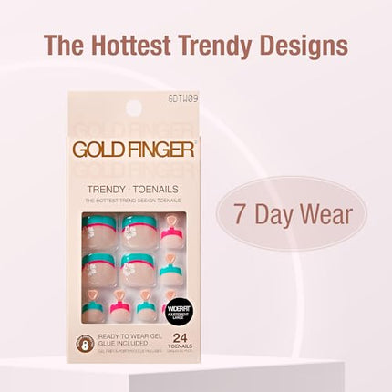 Goldfinger 24 Pcs Press On Toenails-gdtw09