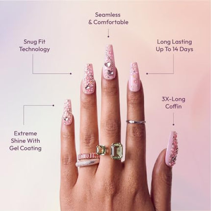Glitzy 3d Handmade Press On Nail Kit-gfh33