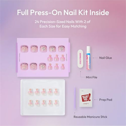Glitzy 3d Handmade Press On Toenail Kit-gfht02