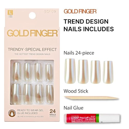 Goldfinger False Nails Kit-gsf12(french Glazed)