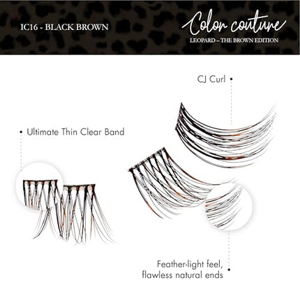 I-envy Color Couture Leopard 30 Faux Mink Lash Clusters-ic16(black Brown)
