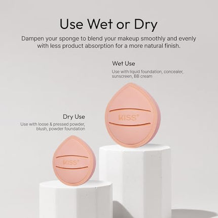 Kiss New York 2 Pcs Fingerblend Cloud Makeup Sponge Set With Vented Case-puf10