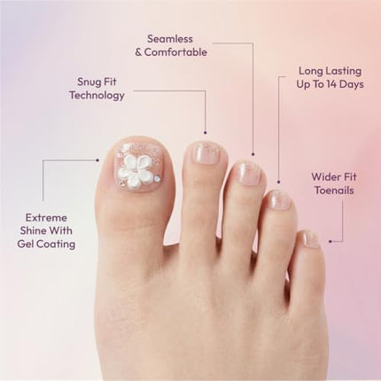 Glitzy 3d Handmade Press On Toenail Kit-gfht02