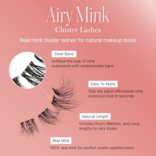 Vluxe Airy Mink Lash Cluster, 100% Real Mink -vac03