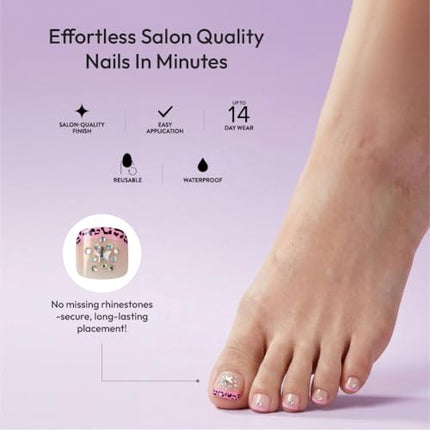Glitzy 3d Handmade Press On Toenail Kit-gfht02