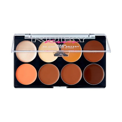 Ruby Kisses Flawless Finish With 3d Contour Cream Palette –rpcc02(medium Dark)