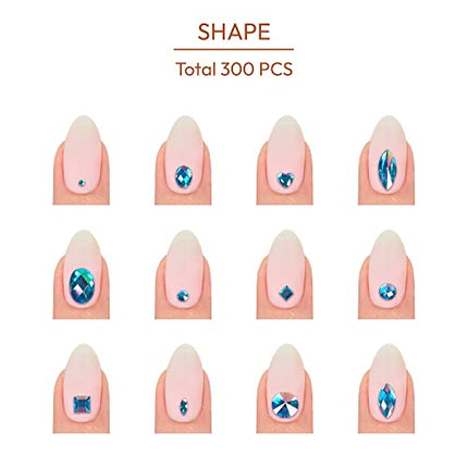Gold Finger Multi-shape Glue On Nail Art Rhinestones-nar11(tiffany)