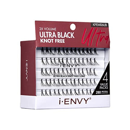 I-envy Bu Kiss Ultra Black Knot Free Individual Lashes-kpem06ub(long)