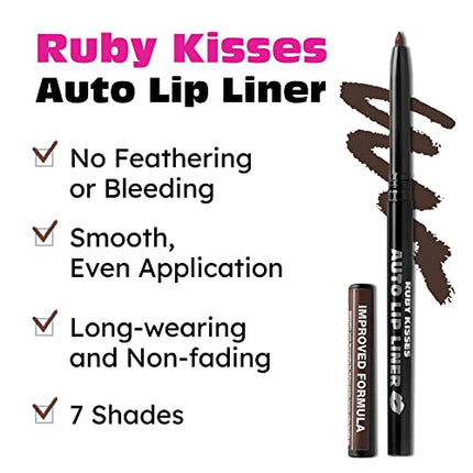 Kiss Ruby Kisses Auto Lip Liner Pencil-all16(dark Brown,3pack)