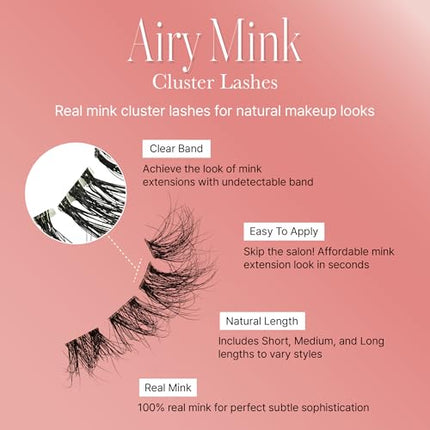 Vluxe Airy Mink Lash Cluster, 100% Real Mink -vac03