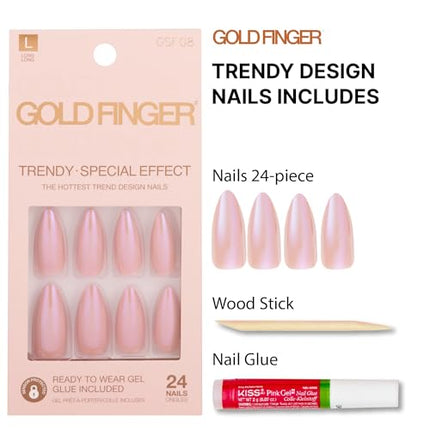 Goldfinger False Nails Kit-gsf12(french Glazed)