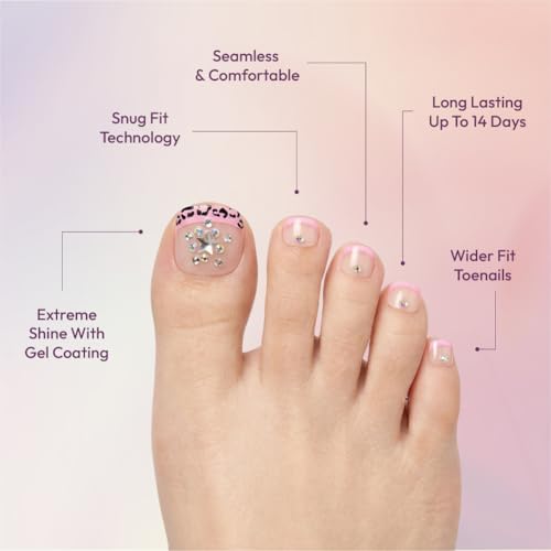 Glitzy 3d Handmade Press On Toenail Kit-gfht02