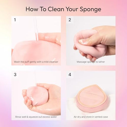 Kiss New York 2 Pcs Fingerblend Cloud Makeup Sponge Set With Vented Case-puf10