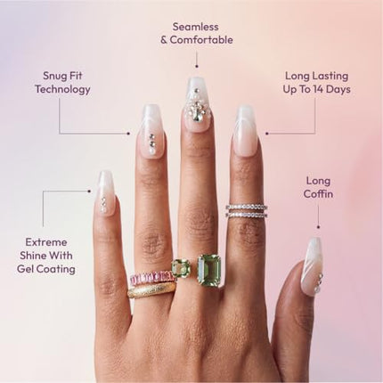 Glitzy 3d Handmade Press On Nail Kit-gfh33