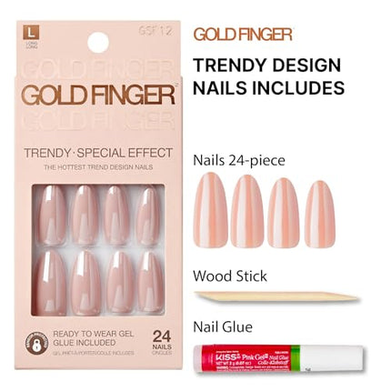 Goldfinger False Nails Kit-gsf12(french Glazed)