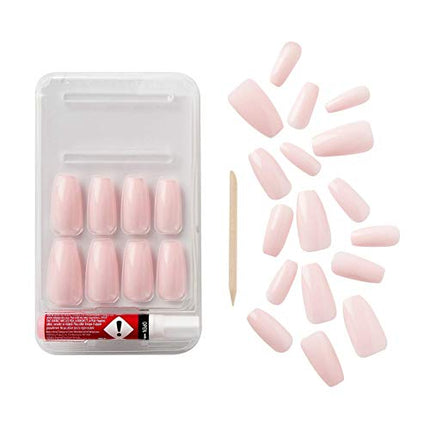 Gold Finger Full Cover Nails Gel Glam False Nails Long Length-gc11(pale Pink)