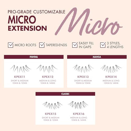 I•envy Lash Clusters Micro-root Eyelash Extension-kpex16(classic)