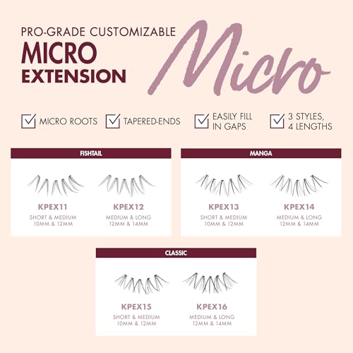 I•envy Lash Clusters Micro-root Eyelash Extension-kpex16(classic)