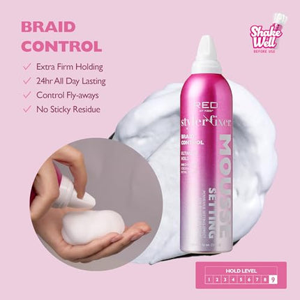 Red By Kiss Setting Mousse Braid Frizz Control-stm06(12 Oz, Extra Hydration)
