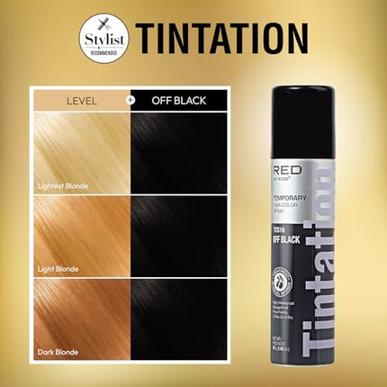 Red By Kiss Tintation Temporary Hair Color Spray-tcs16(off Black, 2.82 Oz)