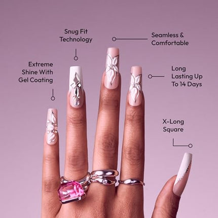 Glitzy 3d Handmade Press On Nail Kit-gfh33