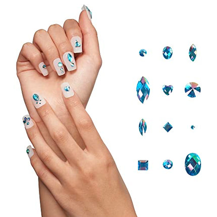 Gold Finger Multi-shape Glue On Nail Art Rhinestones-nar11(tiffany)