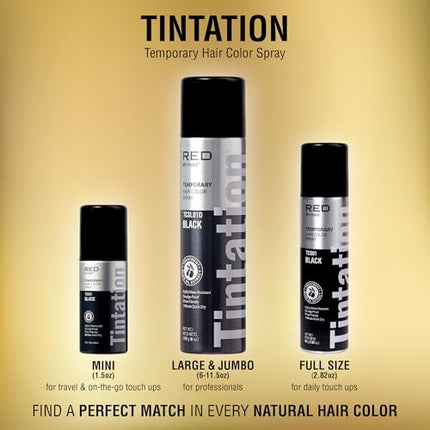 Red By Kiss Tintation Temporary Hair Color Spray-tcs16(off Black, 2.82 Oz)