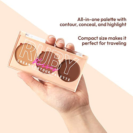 Kiss Ruby Kisses Contour Palette 3-in-1 Contour, Conceal-ctc02(tan To Dark)