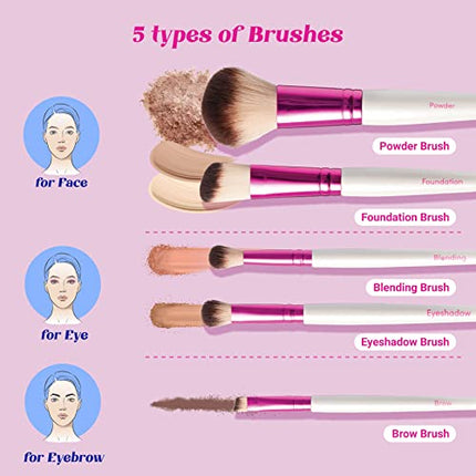 Ruby Kisses Makeup Brushes Travel Size Eye Makeup Brush 5 Pcs Set-ra01