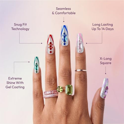 Glitzy 3d Handmade Press On Nail Kit-gfh33