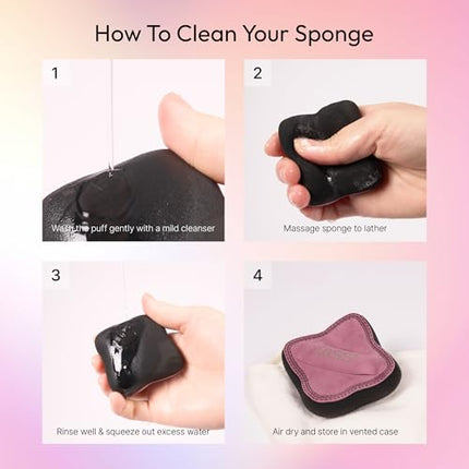 Kiss New York 2 Pcs Fingerblend Cloud Makeup Sponge Set With Vented Case-puf09
