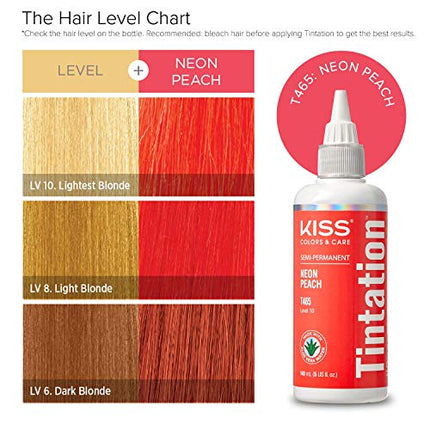 Red By Kiss Tintation Semi-permanent Hair Color Dye-t465(neon Peach, 5 Fl Oz)